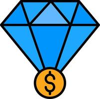 Value Line Filled Icon vector