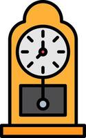 Grandfather Clock Line Filled Icon vector