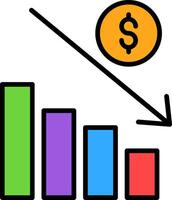 Losses Line Filled Icon vector