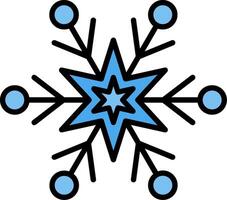 copo de nieve línea lleno icono vector