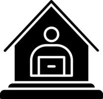 Teleworking Glyph Icon vector