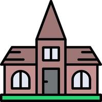 Church Line Filled Icon vector