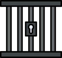 Prison Line Filled Icon vector