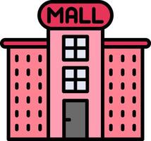 Shopping Mall Line Filled Icon vector