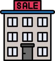 House For Sale Line Filled Icon vector