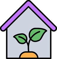 Greenhouse Line Filled Icon vector