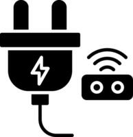 Smart Plug Glyph Icon vector