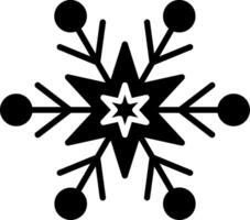 icono de glifo de copo de nieve vector