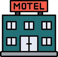 icono lleno de línea de motel vector