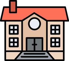 Mansion Line Filled Icon vector