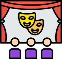 Theater Line Filled Icon vector