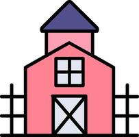 Farmhouse Line Filled Icon vector