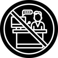 prohibido firmar glifo icono vector