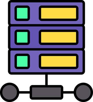 Database Line Filled Icon vector