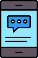 Chat Line Filled Icon vector