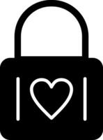 Heart Lock Glyph Icon vector