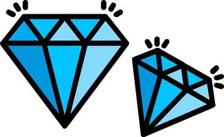 Diamond Line Filled Icon vector