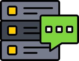 Database Message Line Filled Icon vector