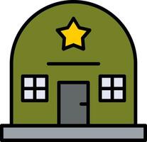 Army Base Line Filled Icon vector