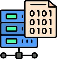 Binary Code Line Filled Icon vector