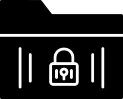 Secure Folder Glyph Icon vector