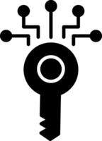 Digital Key Glyph Icon vector