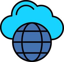 Cloud Network Line Filled Icon vector