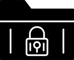 Secure Folder Glyph Icon vector