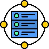 Data Flow Line Filled Icon vector