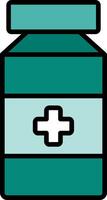 Pill Jar Line Filled Icon vector