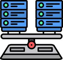 evaluación comparativa línea lleno icono vector