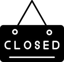 Closed Sign Glyph Icon vector