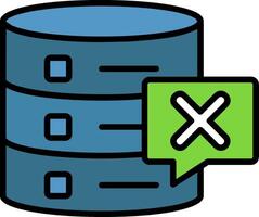 Eliminar base de datos línea lleno icono vector