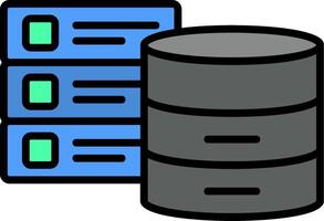 Databases Line Filled Icon vector