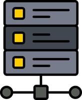 icono lleno de línea de base de datos vector