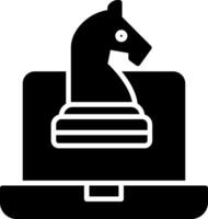 Online Chess Glyph Icon vector