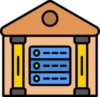 Data Warehouse Line Filled Icon vector