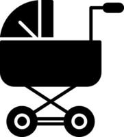 Baby Stroller Glyph Icon vector