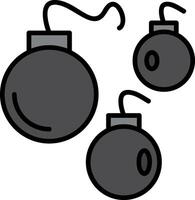 Bombs Line Filled Icon vector