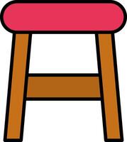 Stool Line Filled Icon vector