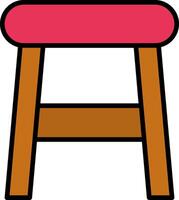 Stool Line Filled Icon vector