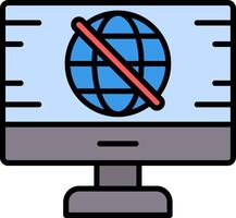 No Signal Line Filled Icon vector