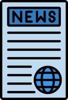 News Report Line Filled Icon vector