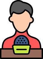 Journalist Line Filled Icon vector