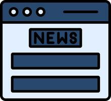 News Feed Line Filled Icon vector
