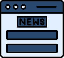 News Feed Line Filled Icon vector