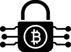 Bitcoin Encryption Glyph Icon vector