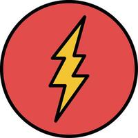 Lightning Line Filled Icon vector