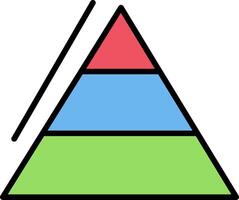 Pyramid Charts Line Filled Icon vector