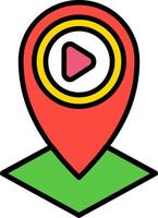 Location Line Filled Icon vector